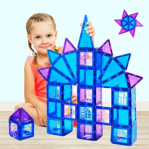 Magblock Magnetic Tiles 102Pcs Frozen Toys For Girls Boys Age 3+, Magnetic Blocks Magnets For Kids Building Toys Gifts For Toddlers Educational Develop Imagination #TOP5