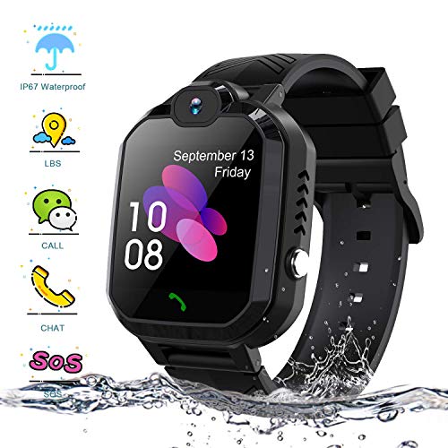 Kids Smartwatch, Enow IP67 Waterproof LBS Position Smart Phone Watch with SOS Two