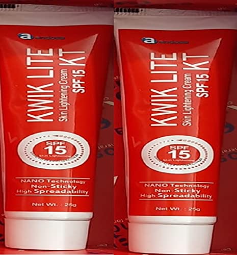 KWIKLITE KT 15 SPF 25g Cream for Anti Melasma and Anti Hyper Pigmentation, for toning skin, fighting age spots, Scar & marks, for men & women pack of 2 KWIKLITE KT 15 SPF 25g Cream for Anti Melasma and Anti Hyper Pigmentation, for toning skin, fighting age spots, Scar & marks, for men & women pack of 2