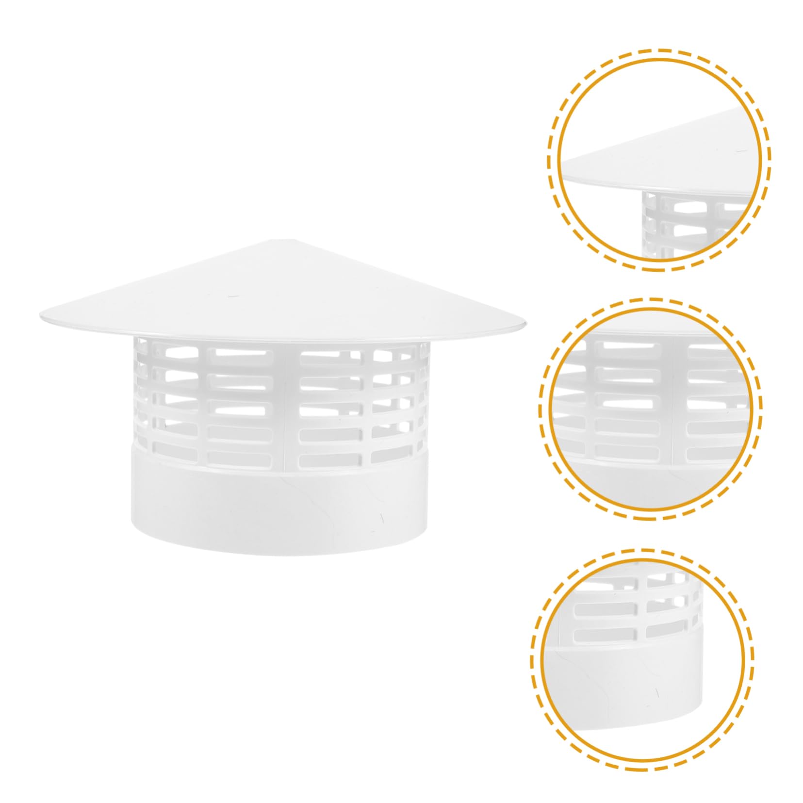 Cappello Terminale Antivento per Sfiato del Tetto, Copertura Antipioggia in PVC Bianco, Forma a Fungo, Resistente al Freddo