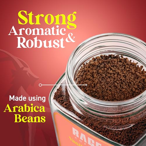 Image of Rage Coffee Vanilla Velvet Silk Blend Instant Coffee, 60g | Premium Flavoured Instant Coffee | Bold, Smooth & Aromatic | 100% Pure Coffee | Easy to Make Hot or Cold (Pack of 2)