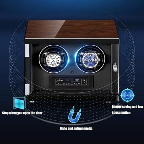 FENOKD Automatic Watch Winder,Self-Winding Mechanical Watch Box with Quiet Motor, 15 Rotation Mode Settings,Display Case for 6