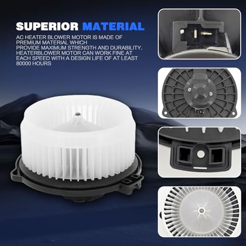 Image of 700005 Front AC Heater Blower Motor Fan Compatible with 2001 2002 2003 2004 2005 Honda Civic, 2002-2006 CR-V, 2003-2011 Element, 2001-2005 Acura EL, Replace# 75736, 79310-S5D-A01