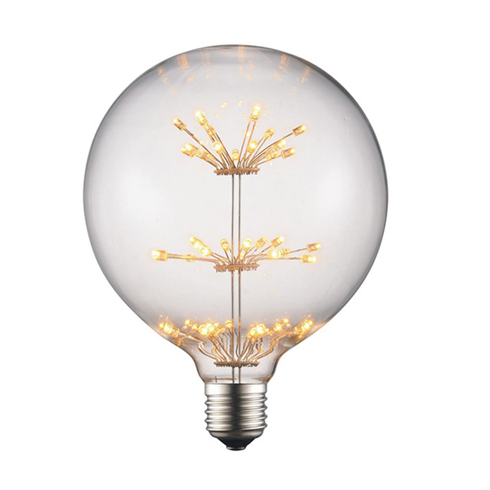 Bombilla LED nostálgica E27 3W Retro Edison 2300k amarillo cálido G125 bombilla esférica grande Gypsophila no regulable