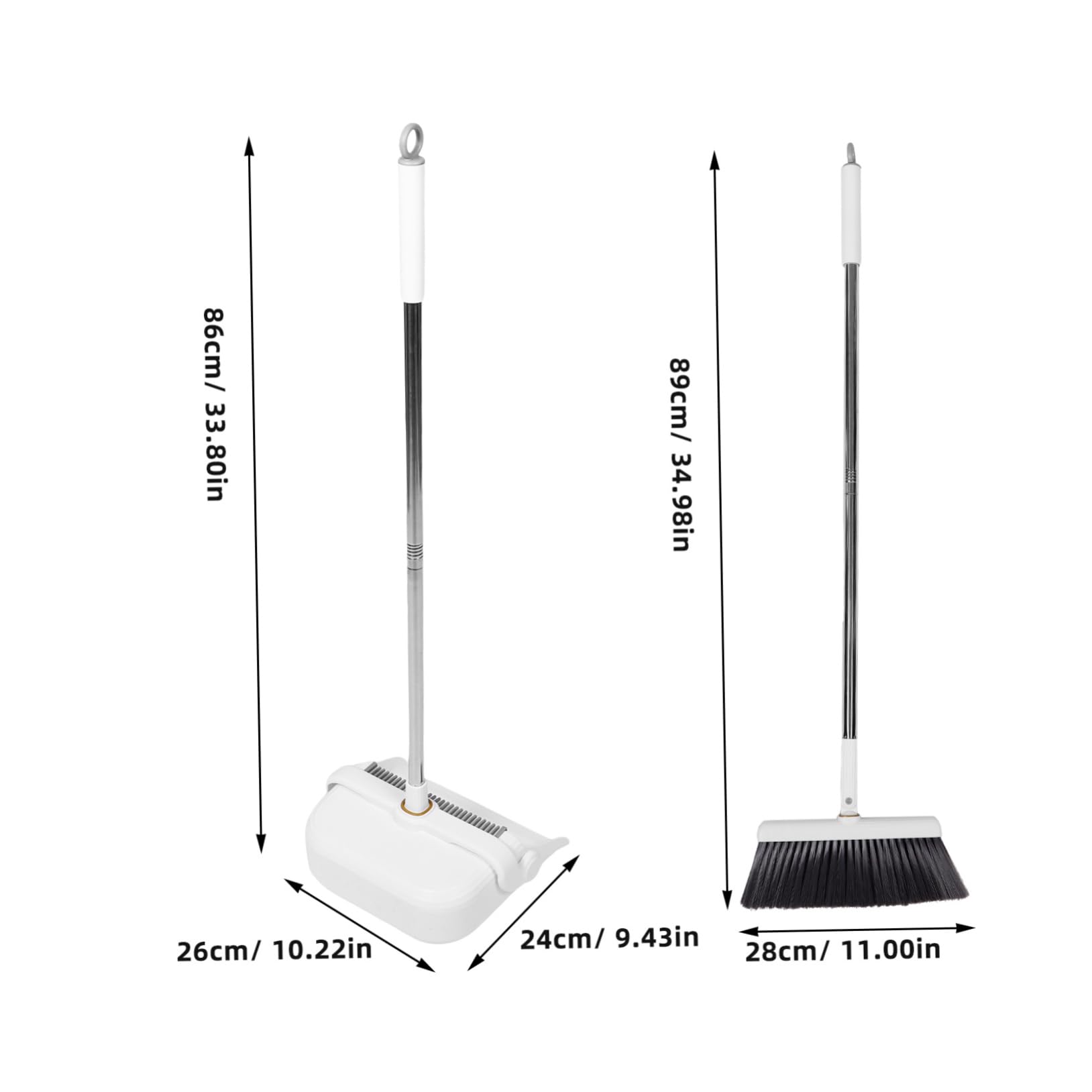 HOODANCOS 1Set Upright Self Cleaning Broom and Dustpan Set Space Saving Design for Office Kitchen and Home Soft Bristles for Gentle Easy Hair Maintenance