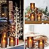 wemarry Flameless Candles 4" 5" 6" Set of 3 Acrylic Glass Pillars 3" Diameter Battery Operated Flickering Candles Include 10-Key Remote with Timer Function 400+ Hours (Gray, Warm Light 3 Pack) #4