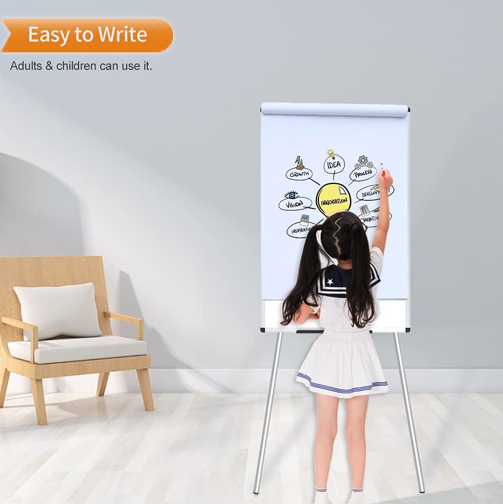 VIZ-PRO Magnetic Whiteboard Easel, 36 x 24 Inches, Portable Dry Erase Board Height Adjustable for School Office and Home : Office Products