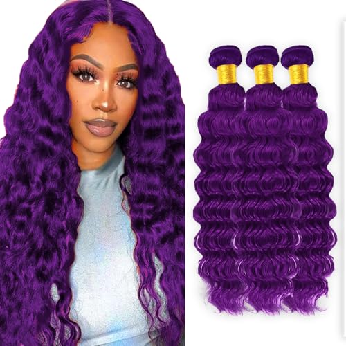 Purple Bundles Deep Wave Bundles Human Hair 14 16...