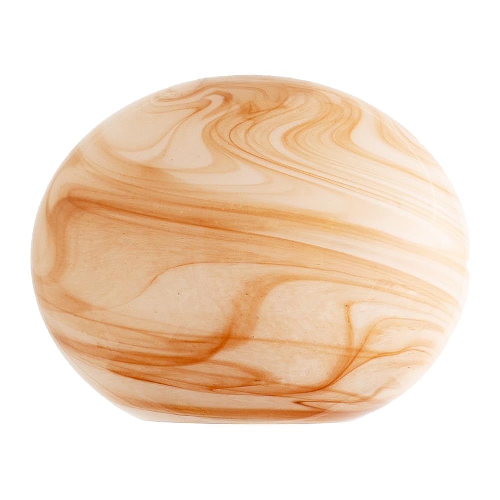 Valuelights Unisex Cream Sookie Alabaster Marble Effect Glass Easy Fit Pendant Lamp Shade W/ Led Bulb In