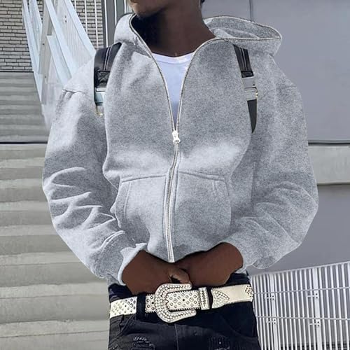 ZYXTIM Unisex Full Zip Hooed Sweatshirts Mens Long Sleeve Solid Loose Pullover Tops Streetwear Hip hop Fashion Sweatshirts2