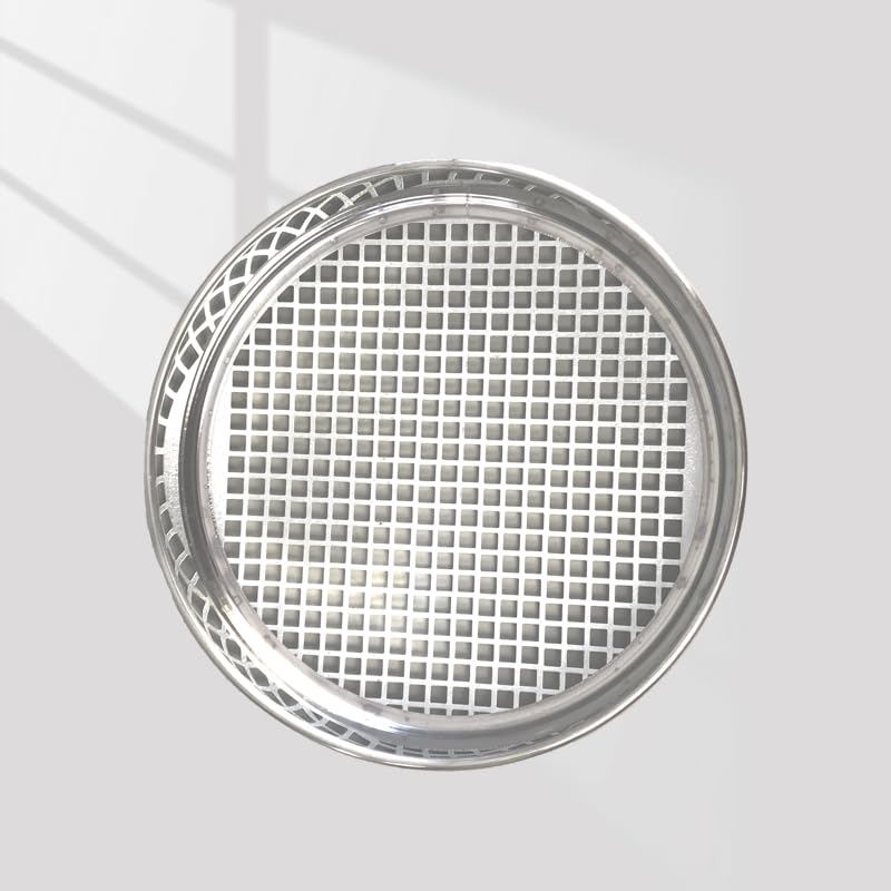 Tamiz de agujeros cuadrados, tamiz de arena y grava de acero inoxidable 304, marco de hierro cromado, agujero cuadrado de 2,36-90 mm, diámetro de 30 cm, tamiz de piedra, 1 pieza(16mm)