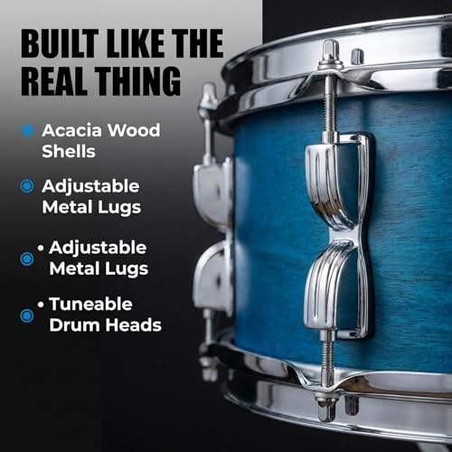 Music Alley 3 Piece Kids Drum Set with Drum Sticks & Drum Throne Seat by Music Alley - Image 5