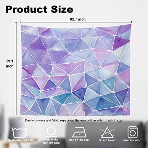 Shrahala Abstract Tapestry, Strokes Watercolor Blue Green White Striped Abstract Colorful Wall Hanging Large Tapestry Psychedelic Tapestry Decorations Bedroom Living Room(59.1 X 82.7 Inches, Violet) #TOP4