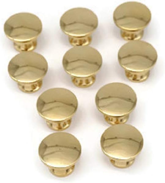 Restore Hardware 10 Small Knobs Solid Polished Brass Miniature Drawer Knob Antique Style 1/2" Diameter X 1/2" Projection