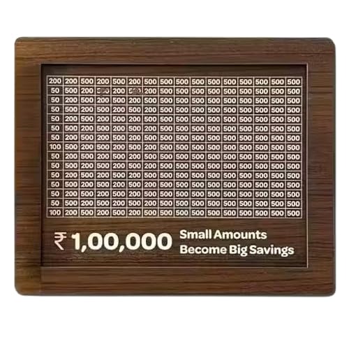 Image of Wooden Money Bank, Piggy Bank for Kids, Wood Material, Coin Saving Box (1,00,000 Money Bank 02)