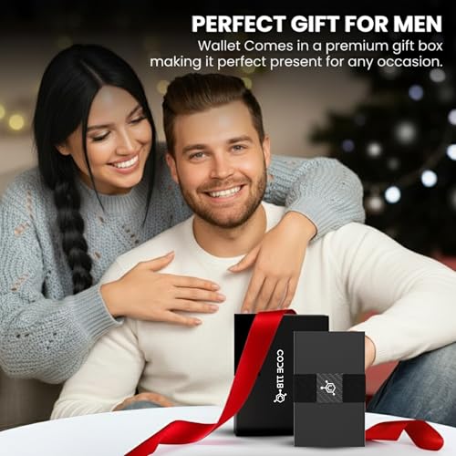 Image of CODE 118 Wallet for Men - Slim Minimalist Aluminum Smart Wallet with RFID Blocking - Compact cash and Credit card holder with Pop Up Ejector (Classic, Jet Black)