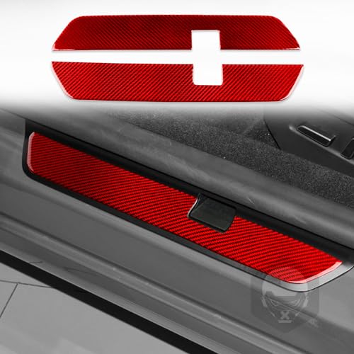 JKYUKU Real Carbon Fiber for Tesla Accessories Front Door Sill Scuff Plate