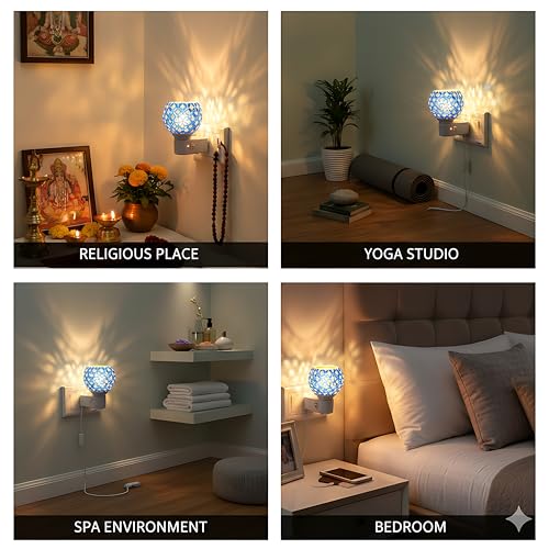 Image of Electric Kapoor Dani with Auto Cut Off | Ceramic Electic Camphor Burner | Multipurpose Incense Aroma Dhoop Dani | Camphor Burner Diffuser | Electrical Night Lamp for Home, Office