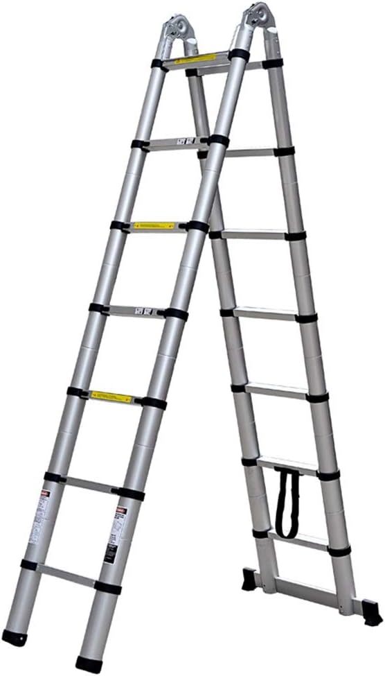 Extension Ladder, Household A Frame Ladder, Herringbone Ladder 2.2+2.2m, Straight Ladder 4.4m (14.44 Ft),Load Bearing 330lbs/150 Kg