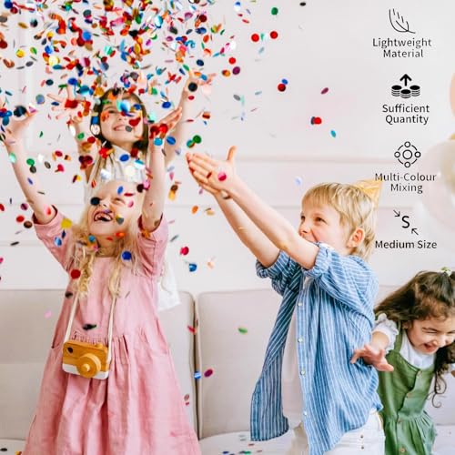 YFPOPONE Konfetti Hochzeit Set, 6000 Stück Mehrfarbiges Rund Konfetti, 1.5cm für Feierlichkeiten und Partys