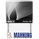 COLOP Office Stempel MAHNUNG – Printer 30 zweifarbig Rot Blau Abdruck – selbstfärbend – Büro Stempel für Mahnwesen Buchhaltung Forderungen Dokumente ca. 47x18 mm