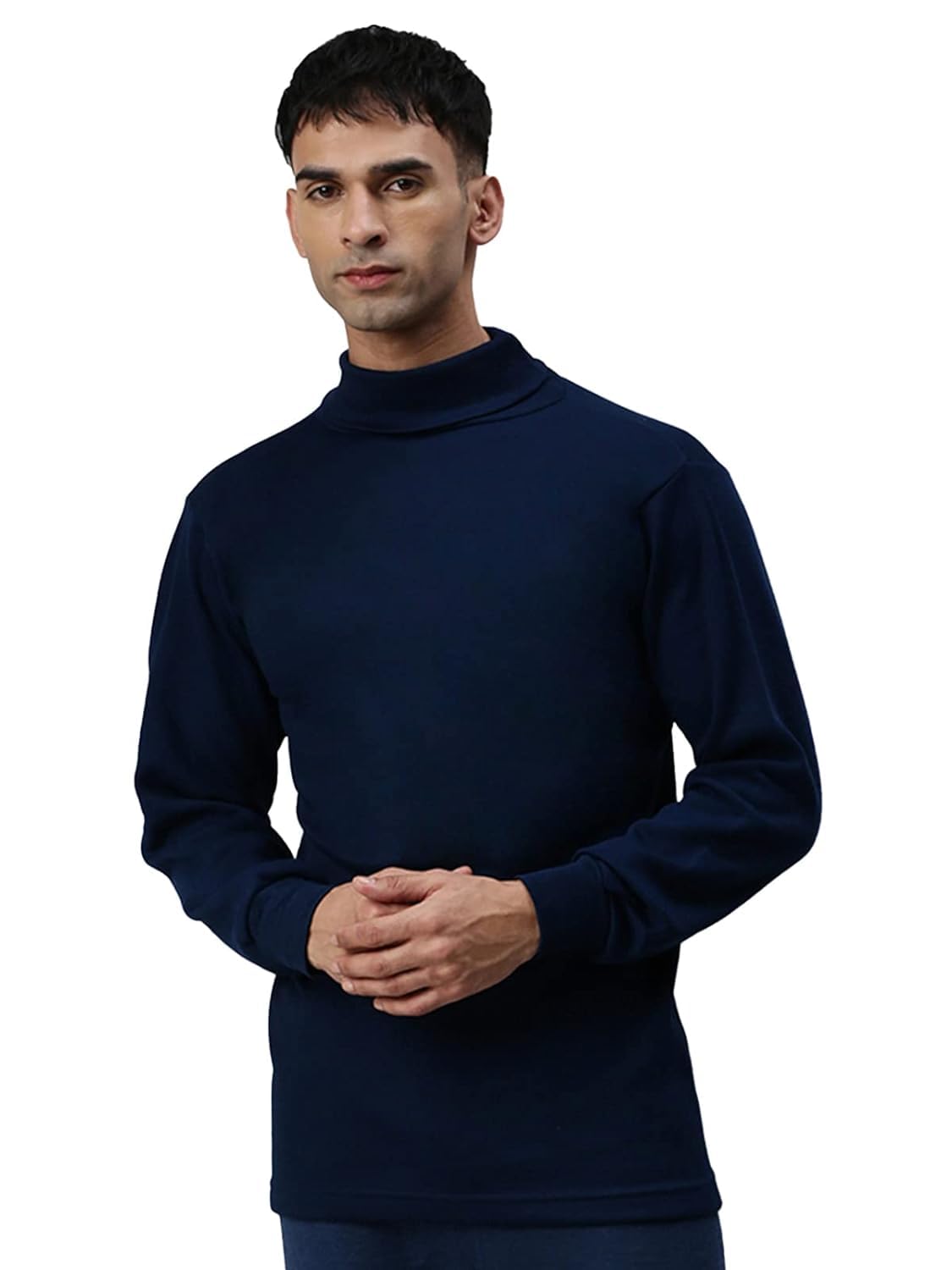 Amul Bodywarmermens High Neck Full Sleeves Blue Top Upper Vest - Main Image