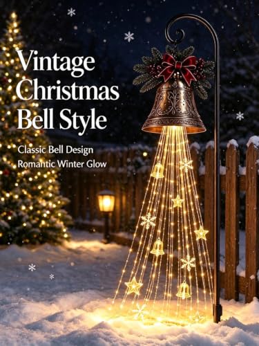 ChayWillow Solar Christmas Bell Cascade String Light for Outdoor - image 4