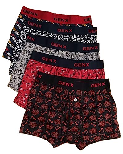 GenX Jazz 100% Cotton Printed Outer Elastic Underwear for Men (Drawer/Trunk) (Assorted) (Size- 75 cm-100 cm)