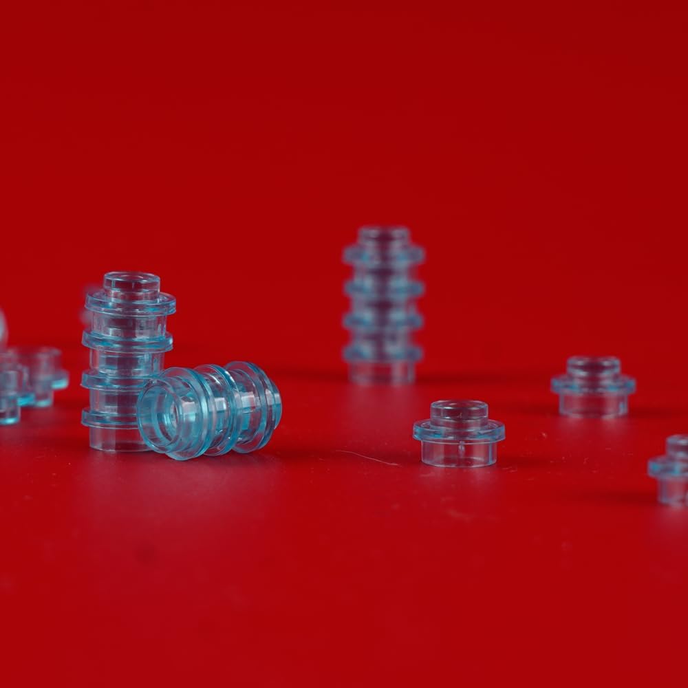 Classic Dots Building Block Accessories - 1X1 Round Plates Bricks Bulk Water Parts and Pieces, Custom Builds Pixel Arts Transparent Light Blue 1500pcs image 4