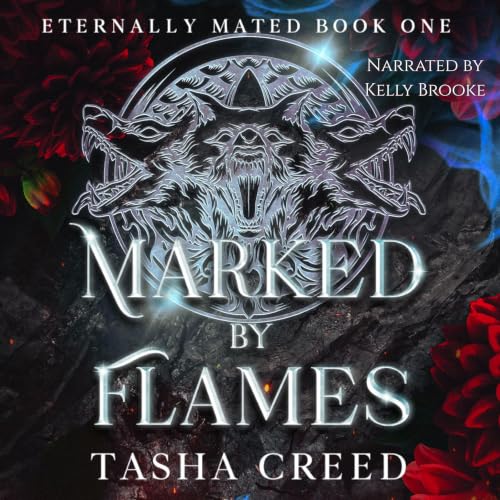 Diseño de la portada del título Marked by Flames
