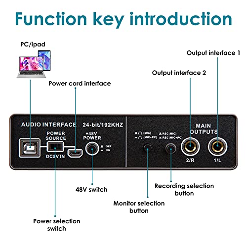 Youshares Usb Audio Interface For Recording Music, Audiobox Mic Preamps 48V 2 Channel For Streaming And Podcasting Recording #TOP3