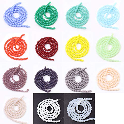 Contas de vidro de cristal de porcelana de cores mistas contas espaçadoras de fios Briolette redondo