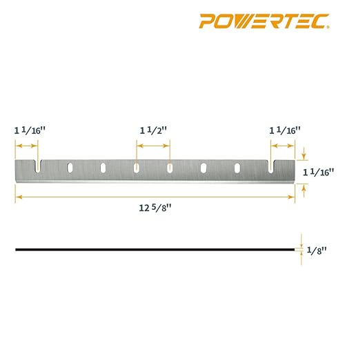 Miniatura 9 de POWERTEC Cuchillas cepilladoras de 12-1/2 pulgadas para cepilladora DeWalt DW734, repuesto para cuchillos cepilladores DW7342, juego de 6 (12801DD)