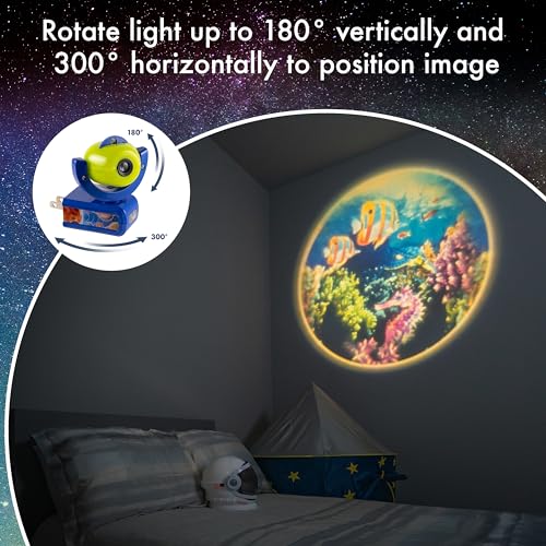 Image of Projectables Six Image LED Plug-In Night Light, Light Sensing, Auto On /Off, Projects Solar System, Earth, Moon, Safari, Aquarium, and Coral Reef on Ceiling, Wall, or Floor 13347