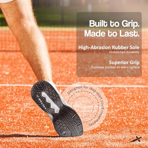 Image of Vector X Unisex Tennis Badminton Court Shoes for Men, Women Boys|Knitted + TPU Fusing Upper, EVA Midsole, Rubber Sole|Lightweight Indoor Outdoor Sports Athletic Footwear Sneakers