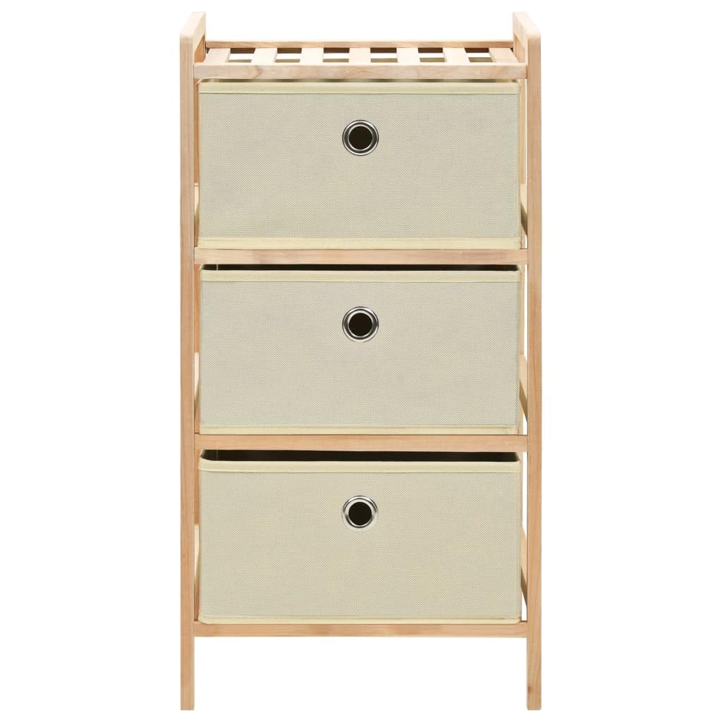 Cómoda de mimbre con 3 cestas de tela de cedro beige para garaje, trastero, estantería de sótano
