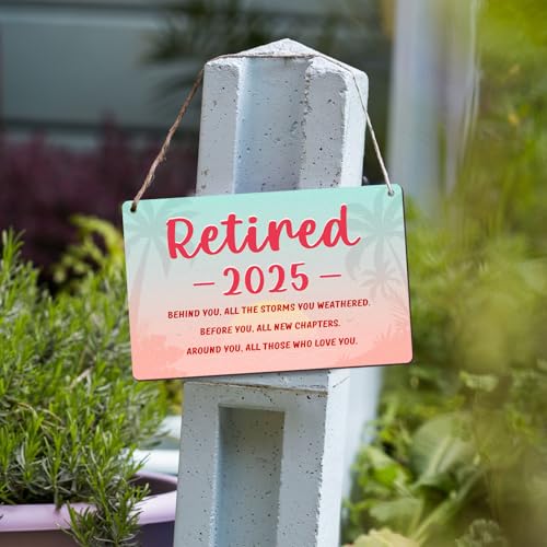2025 Retirement Wooden Sign - Charming Wall Decor Gift for Her - Image 3