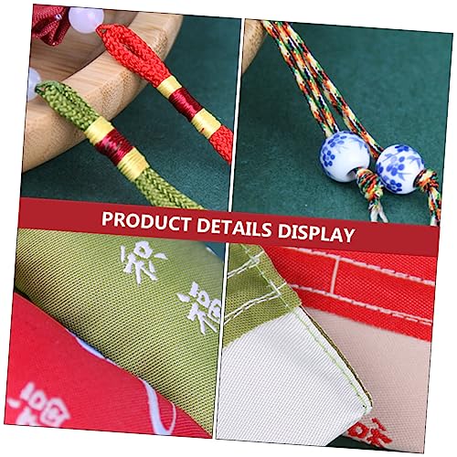 6 bolsas decorativas bordadas con borlas para colgar miniatura 6