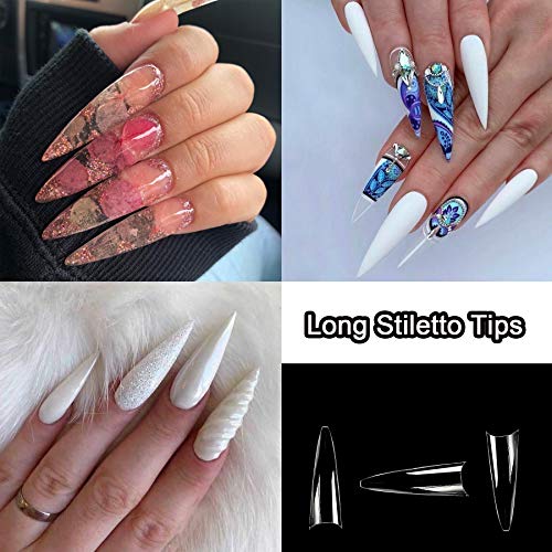 VIVID STELLA Stiletto Nägel Künstliche Fingernägel Set 500 Stück Fake Nägel Tipps für Mädchen Weihnachten – Bild 4