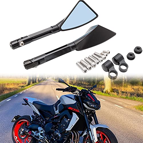 Jmtbno 8Mm 10Mm Universal Cnc Motorcycle Handlebar End Mirror, Motorcycle Side Rearview Mirrors For Street Bike Sport Bike Dirt Bike Cruiser Chopper Scooter(Black) #TOP2