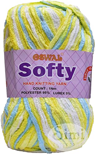 Image of OSWAL Knitting Yarn Thick Chunky Wool, Softy Green Daffodil 450 GMS Best Used with Knitting Needles-IC Art-GHF