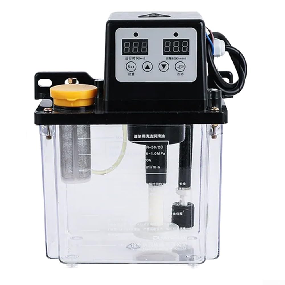 Pompa automatica per olio lubrificante, pompa ad ingranaggi automatica in lega con grande capacità di stoccaggio, per pompa di lubrificazione CNC, facile installazione (2 L)