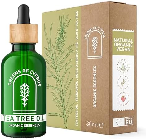 Greens of Cyprus BIO Teebaumöl 100% Naturrein mit Pipette | Mittel gegen Nagelpilz & Pickel | Antimikrobiell & Entzündungshemmend | Vielseitige Haut- & Nagelpflege | Nachhaltige Produktion