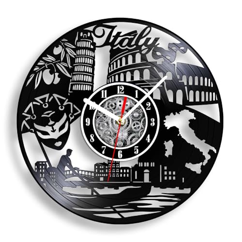 The Geeky Days Italy Rome Travel Vinyl Record Wall Clock