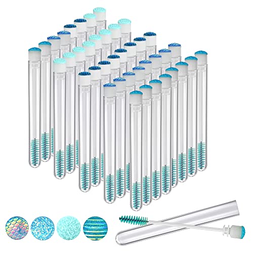 QINERSAW 40 set Tubos de Varita de Pestañas Set, Diamante Tubo de Cepillo de Pestañas Vacío Varita de Rímel Cepillos de Pestañas Aplicador de Cejas para Mujeres Niñas