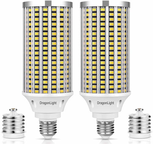DragonLight 60W Superhelle Mais Licht LED Glühbirnen(200 Watt MH/HPS-Ersatz) - E27/E40 Edison LED Lampe - 3000K Warmweiß 7,200LM für gewerbliche Beleuchtung - Garage Werkstatt Büro Hof(2er-Pack)