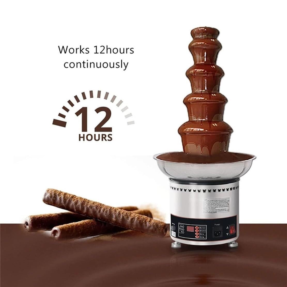 UMJIGF Chocolate Fondue Set, Electric Chocolate Fountain Machine, Commercial Chocolate Melting Machine for Party Birthday Wedding Chocolate Cheese BBQ Sauce,7Tier