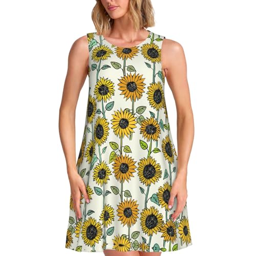 Robe d'été sans manches fleurie pour vos journées décontractées à la plage