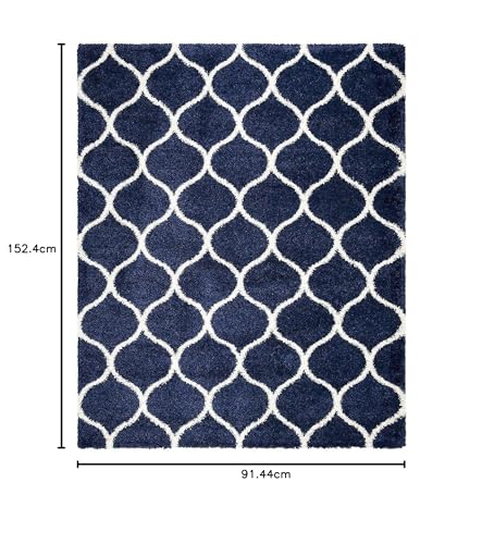 Image of Carpet for Hall | Carpet for Living Room |3X5 FEET Rugs for Bedroom | Carpet | Rug for Living Room | Carpet & Rugs for Home Decor | Carpet for Bedroom Floor (Blue Moroccan)