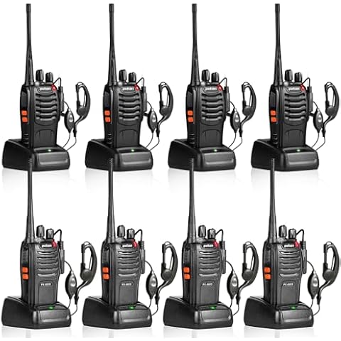 pxton 888S and 666S walkie talkies Long Range Rechargeable for Adults with Headphones and Li-ion Battery,2 Way radios has VOX/Noise Reduction/TOT/Flashlight/Monitoring/Scan Function（8 Pack） Cover